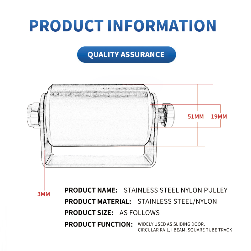 Rouleau de guidage de portail coulissant avec support en C, rouleau de portail coulissant en nylon